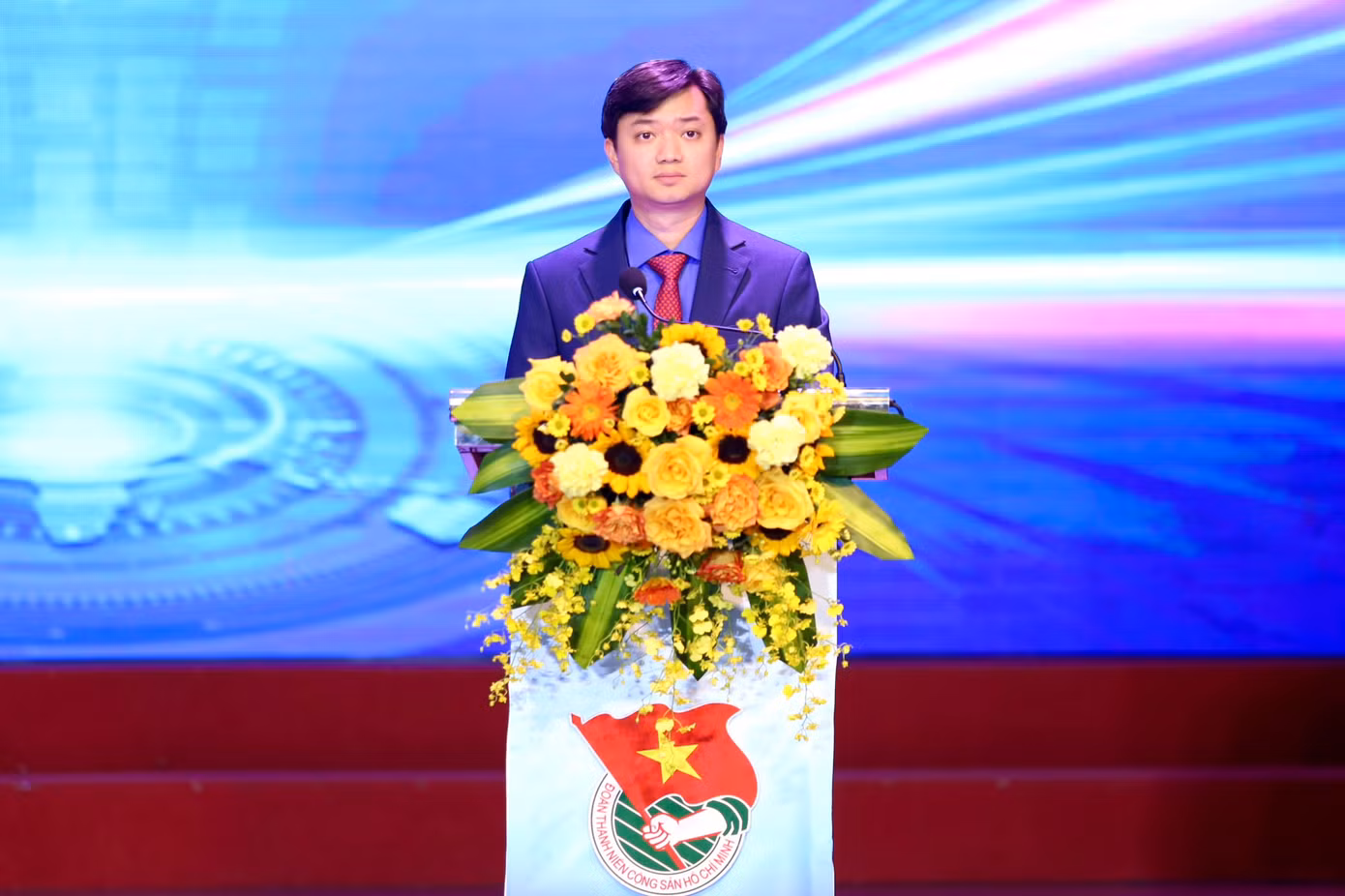 Anh Nguyễn Minh Triết - Bí thư T.Ư Đoàn, Chủ tịch T.Ư Hội SVVN phát biểu chỉ đạo tại hội nghị. Ảnh: Bảo Anh