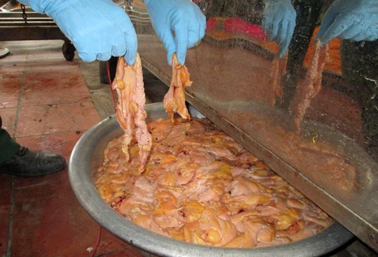 Kinh hoàng ruốc bẩn làm từ thịt gà thối ảnh 1