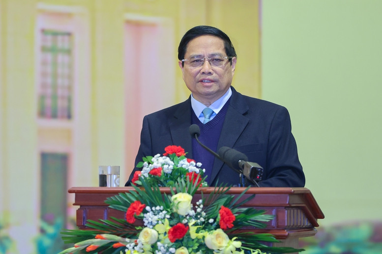 Thủ tướng Chính phủ Phạm Minh Chính giao nhiệm vụ ngành ngân hàng đầu năm 2025 (ảnh: VGP).