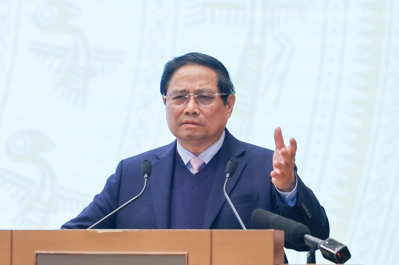 Thủ tướng Phạm Minh Chính tại hội nghị sáng 27/2. Ảnh: VGP/Nhật Bắc. Thủ tướng Phạm Minh Chính tại hội nghị sáng 27/2. Ảnh: VGP/Nhật Bắc.