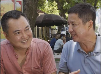 Cuộc gặp gỡ của nghệ sĩ Chí Trung và MC Lưu Minh Vũ.