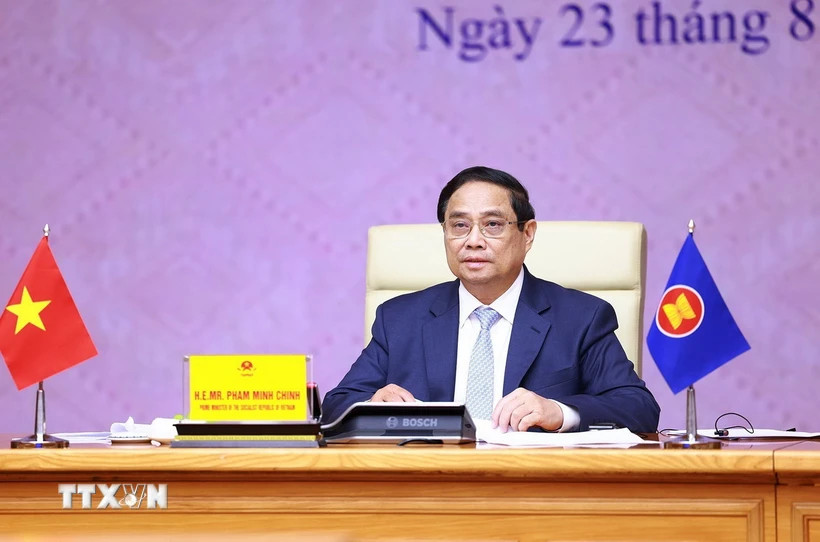 Thủ tướng Phạm Minh Chính phát biểu trực tuyến tại Hội nghị Thượng đỉnh Lãnh đạo nữ ASEAN lần thứ ba. (Ảnh: Dương Giang/TTXVN) Thủ tướng Phạm Minh Chính phát biểu trực tuyến tại Hội nghị Thượng đỉnh Lãnh đạo nữ ASEAN lần thứ ba. (Ảnh: Dương Giang/TTXVN)