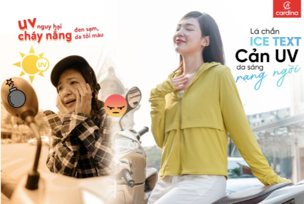 Các sản phẩm chống nắng của Cardina có khả năng làm mát tức thì với chỉ số UPF50+ ngăn cản tới 98% tia UV có hại