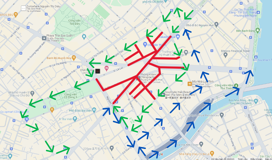 Phạm vi điều chỉnh cấm lưu thông và lộ trình thay thế. Ảnh: Sở GTVT TPHCM Phạm vi điều chỉnh cấm lưu thông và lộ trình thay thế. Ảnh: Sở GTVT TPHCM