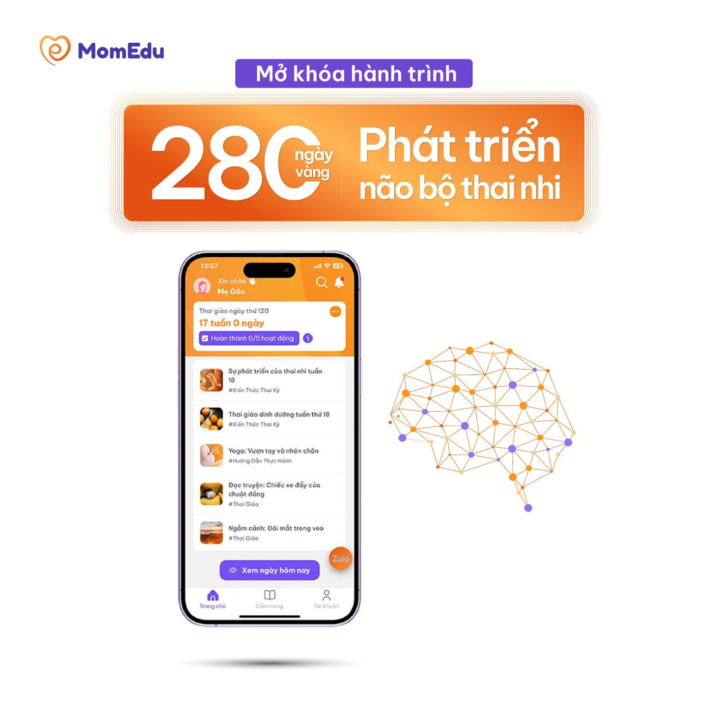 MomEdu gửi ba mẹ “thực đơn thai giáo” chi tiết theo ngày