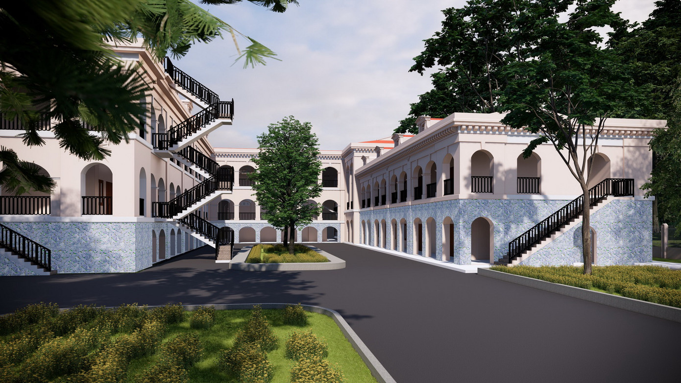 Hình ảnh phối cảnh cho thấy công trình mới được nối liên hoàn với tòa nhà cũ và không phá vỡ cảnh quan của 101 Lê Lợi