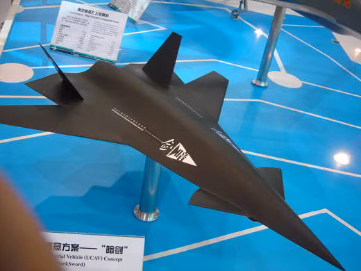 Mô hình máy bay chiến đấu không người lái Ám Kiếm của Trung Quốc. Mô hình máy bay chiến đấu không người lái Ám Kiếm của Trung Quốc