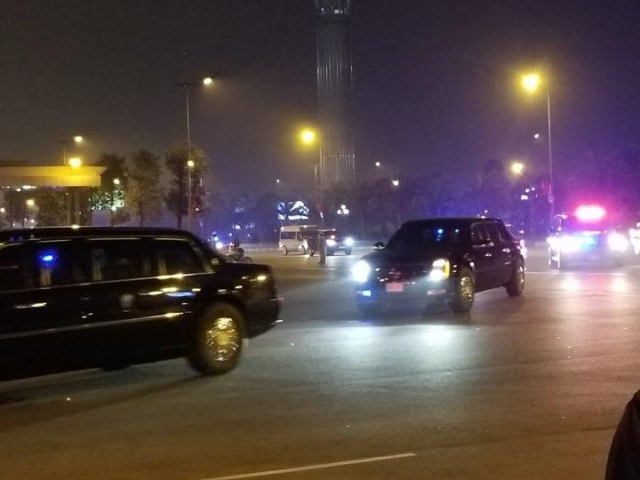 Đoàn xe Tổng thống Mỹ Trump về khách sạn JW Marriott ảnh 36