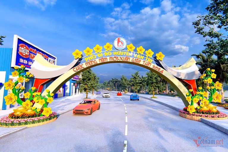 Cổng chính đường hoa Nguyễn Văn Trị ven sông Đồng Nai. Cổng chính đường hoa Nguyễn Văn Trị ven sông Đồng Nai.