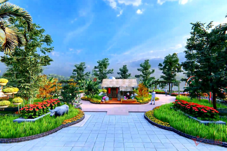 Mô hình Tết quê gắn liền với hình ảnh gia đình quây quần chuẩn bị một năm mới an lành.