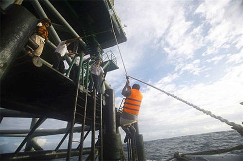 Đu dây lên nhà giàn. Đu dây lên nhà giàn