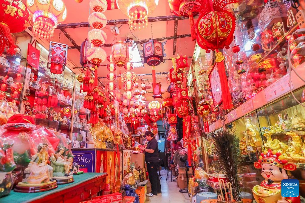 Người dân tất bật sắm Tết ở Manila (Philippines). (Ảnh: Tân Hoa Xã) Người dân tất bật sắm Tết ở Manila (Philippines). (Ảnh: Tân Hoa Xã)