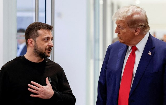 Tổng thống Ukraine Volodymyr Zelensky và Tổng thống đắc cử Mỹ Donald Trump. (Ảnh: Reuters)