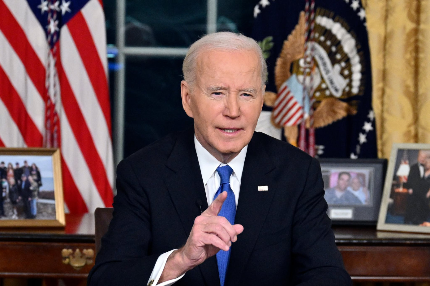 Tổng thống Mỹ Joe Biden phát biểu chia tay từ Phòng Bầu dục trước khi kết thúc nhiệm kỳ. (Ảnh: AP)