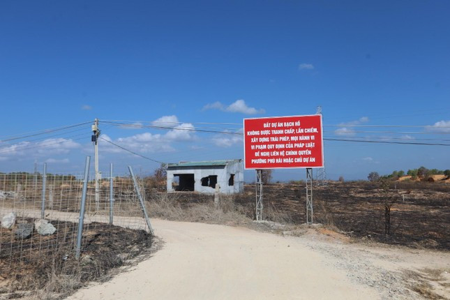 Công ty Bạch Hồ rào đất của người dân tại phường Phú Hài khi chưa đền bù cho họ. Ảnh: C.H. Công ty Bạch Hồ rào đất của người dân tại phường Phú Hài khi chưa đền bù cho họ. Ảnh: C.H.