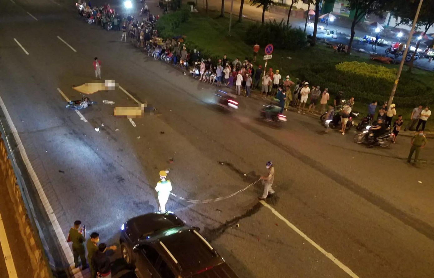 Hiện trường vụ tai nạn giao thông.