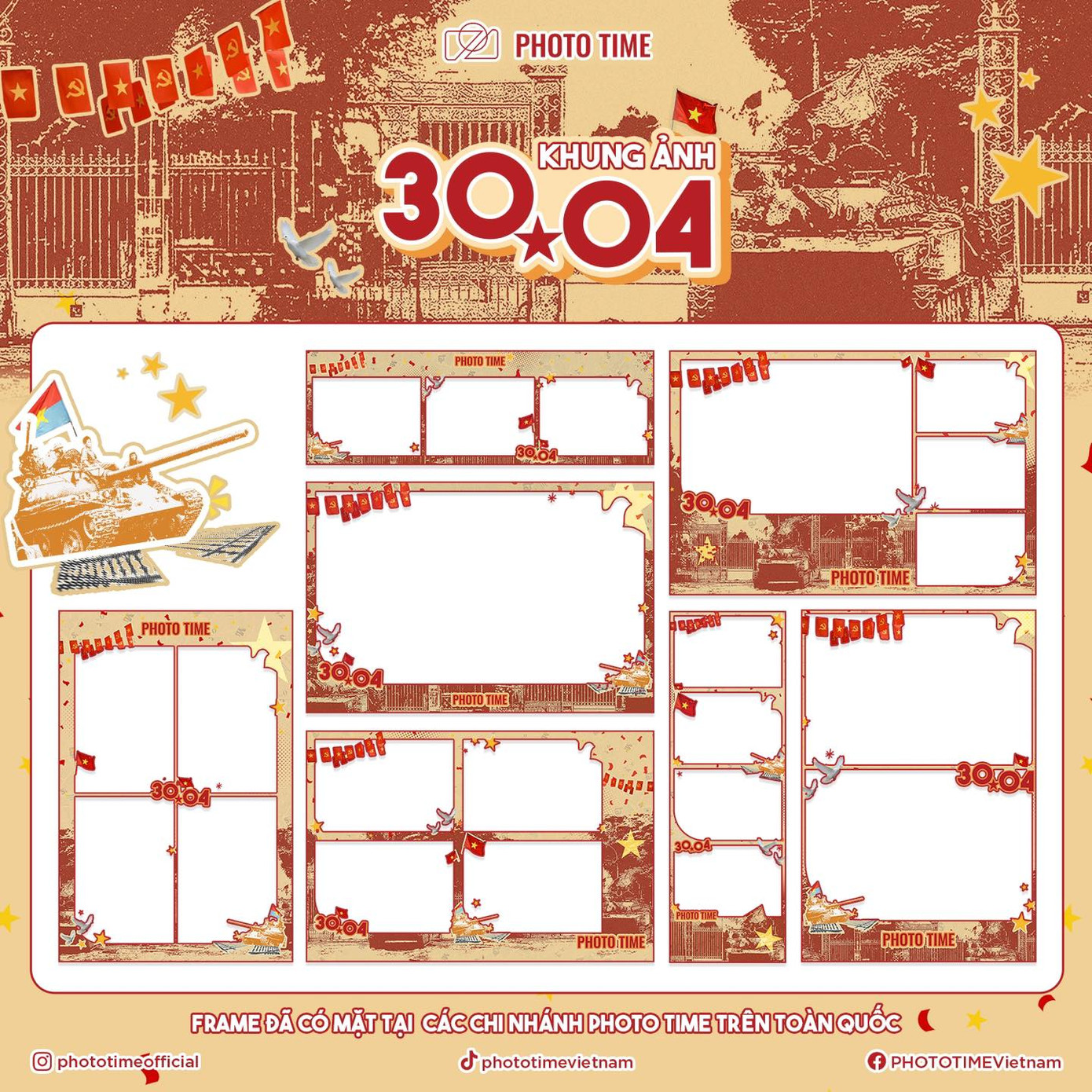 Với đa dạng kích cỡ, mỗi khung ảnh là một tác phẩm sẵn sàng “hạ gục” hội mê "sống ảo". (Ảnh: Razzle Daz, Phototime, Mia Photobooth, Kasier Photobooth)