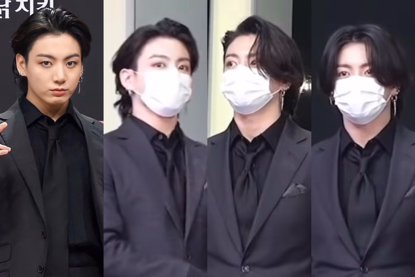 Tình huống này làm fan nhớ tới "mái tóc màu nhiệm" của Jung Kook tại MAMA 2020. Thời gian dự lễ dài khiến tóc của nam idol trôi dần keo xịt tóc, biến mái tóc từ vào nếp bóng bảy thành xõa dài đến cuối lễ trao giải.