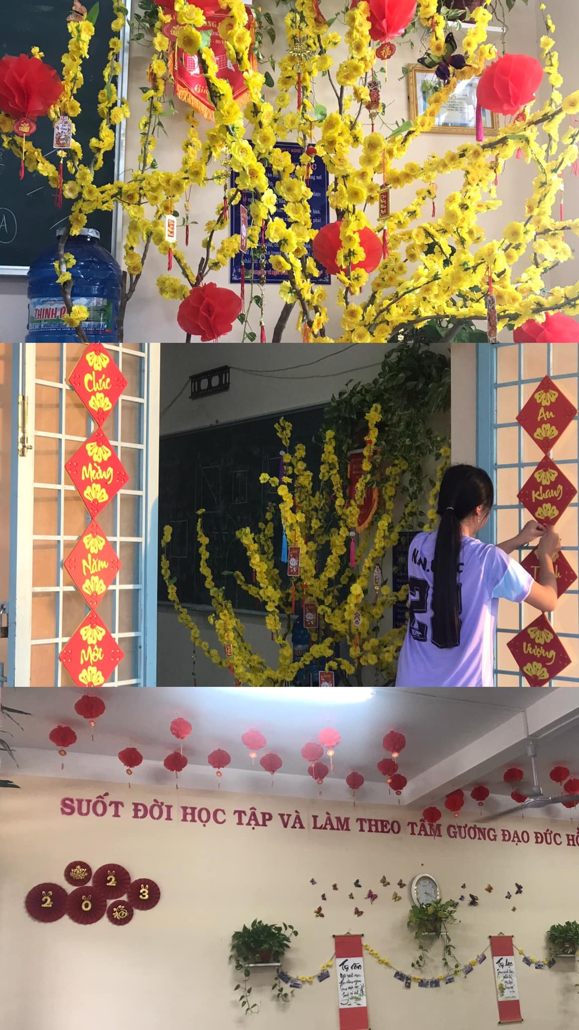 Teen "chơi lớn" không thiếu một "đặc sản" nào của Tết, từ hoa mai vàng đến câu đối đỏ. - Ảnh: Lê Dương Khánh Vy Teen "chơi lớn" không thiếu một "đặc sản" nào của Tết, từ hoa mai vàng đến câu đối đỏ. - Ảnh: Lê Dương Khánh Vy