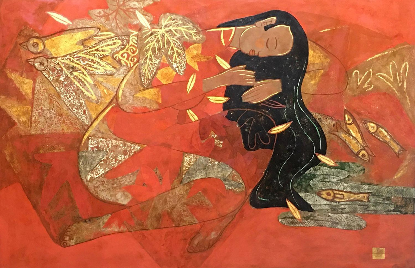 Bức tranh Suối tóc của họa sĩ Nguyễn Hải Nam Bức tranh Suối tóc của họa sĩ Nguyễn Hải Nam