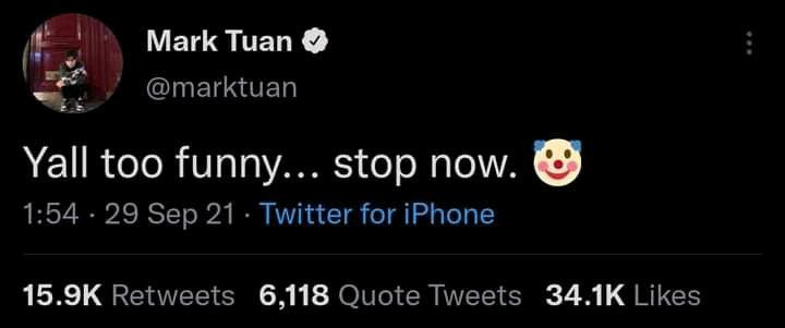 Trạng thái được Mark đăng tải nhưng hiện tại đã bị xóa khỏi tài khoản của nam idol. Trạng thái được Mark đăng tải nhưng hiện tại đã bị xóa khỏi tài khoản của nam idol.