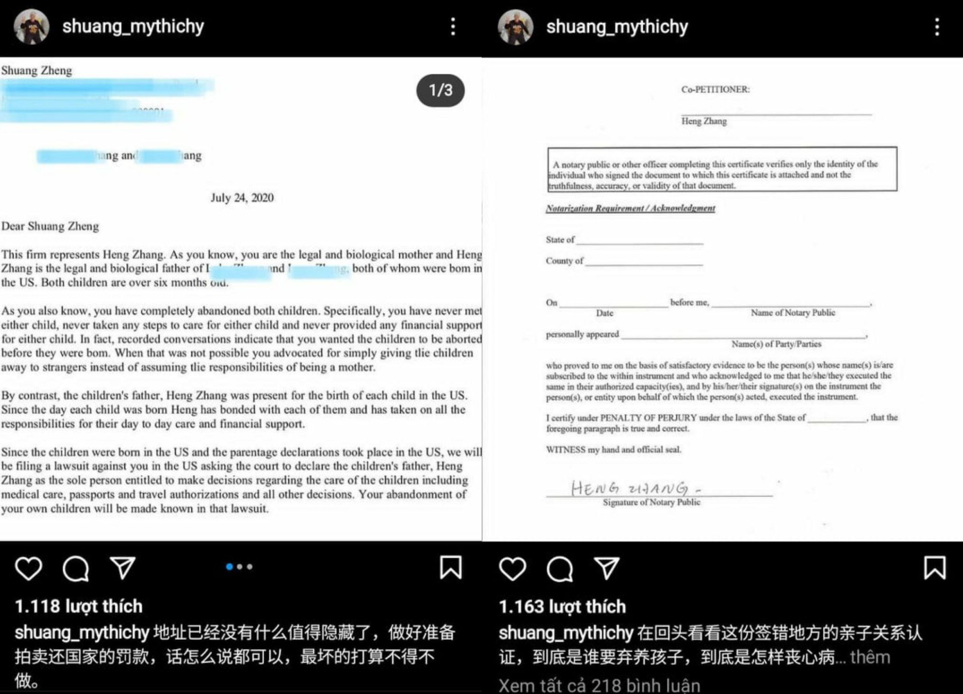 Văn bản với chữ ký của Trương Hằng xác nhận anh mới là người quyết định muốn bỏ con. Văn bản với chữ ký của Trương Hằng xác nhận anh mới là người quyết định muốn bỏ con.