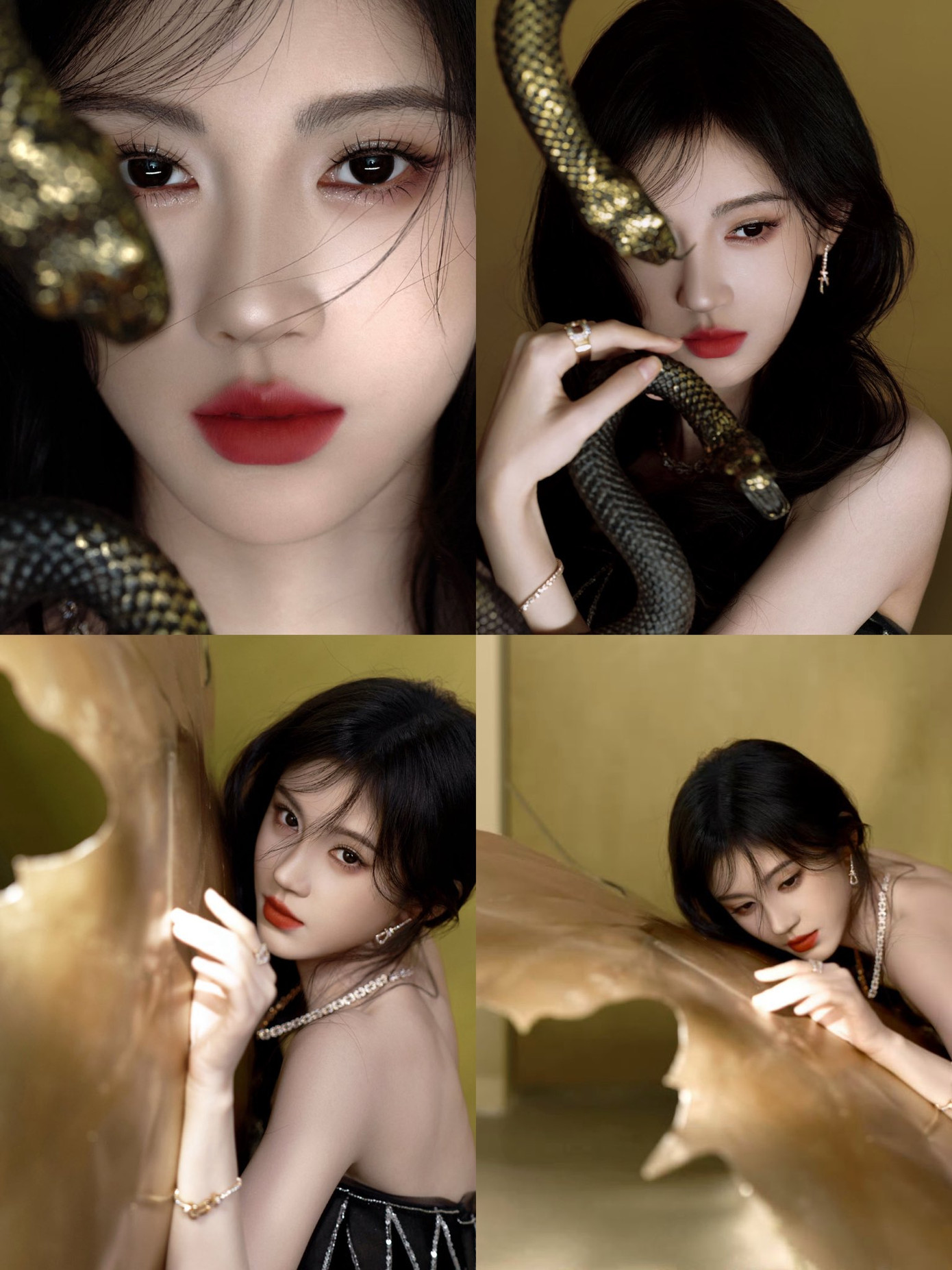 Không có "rắn quấn", Cúc Tịnh Y vẫn được khen đẹp như thần nữ trên thảm đỏ Đêm hội Bazaar.