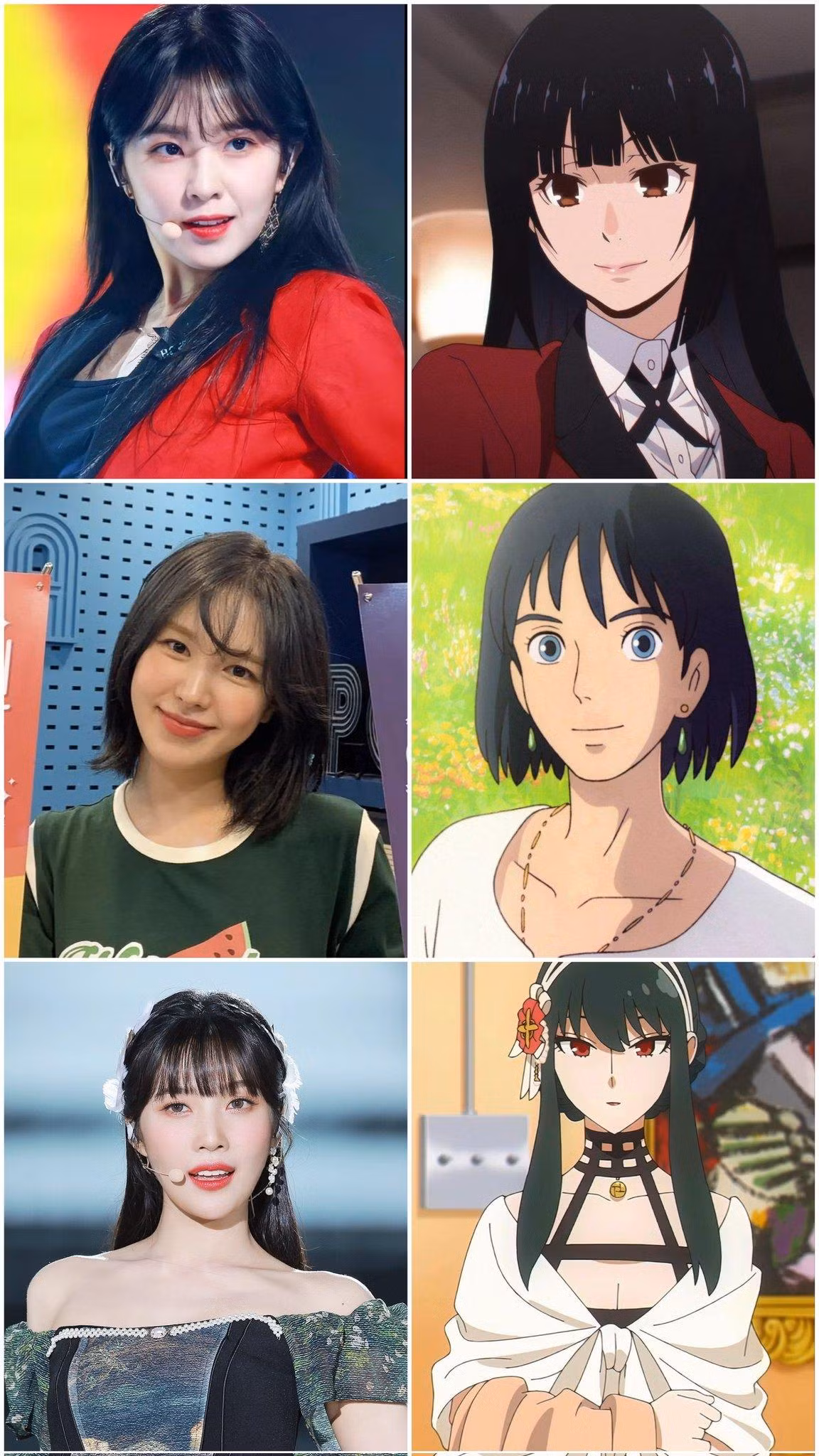 Irene cũng được cho là có khả năng cosplay hoàn hảo thành nhân vật Yumeko. Wendy hứa hẹn sẽ mang vẻ đẹp lãng tử giống Howl (Lâu đài bay của pháp sư Howl). Joy còn gợi fan liên tưởng đến Yor Forger (Spy X Family). - Ảnh: Twitter @redvelfess
