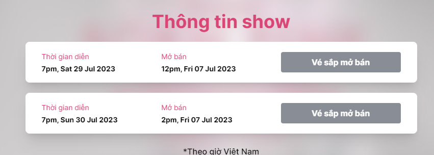 Giờ mở bán vé concert BLACKPINK. Giờ mở bán vé concert BLACKPINK.