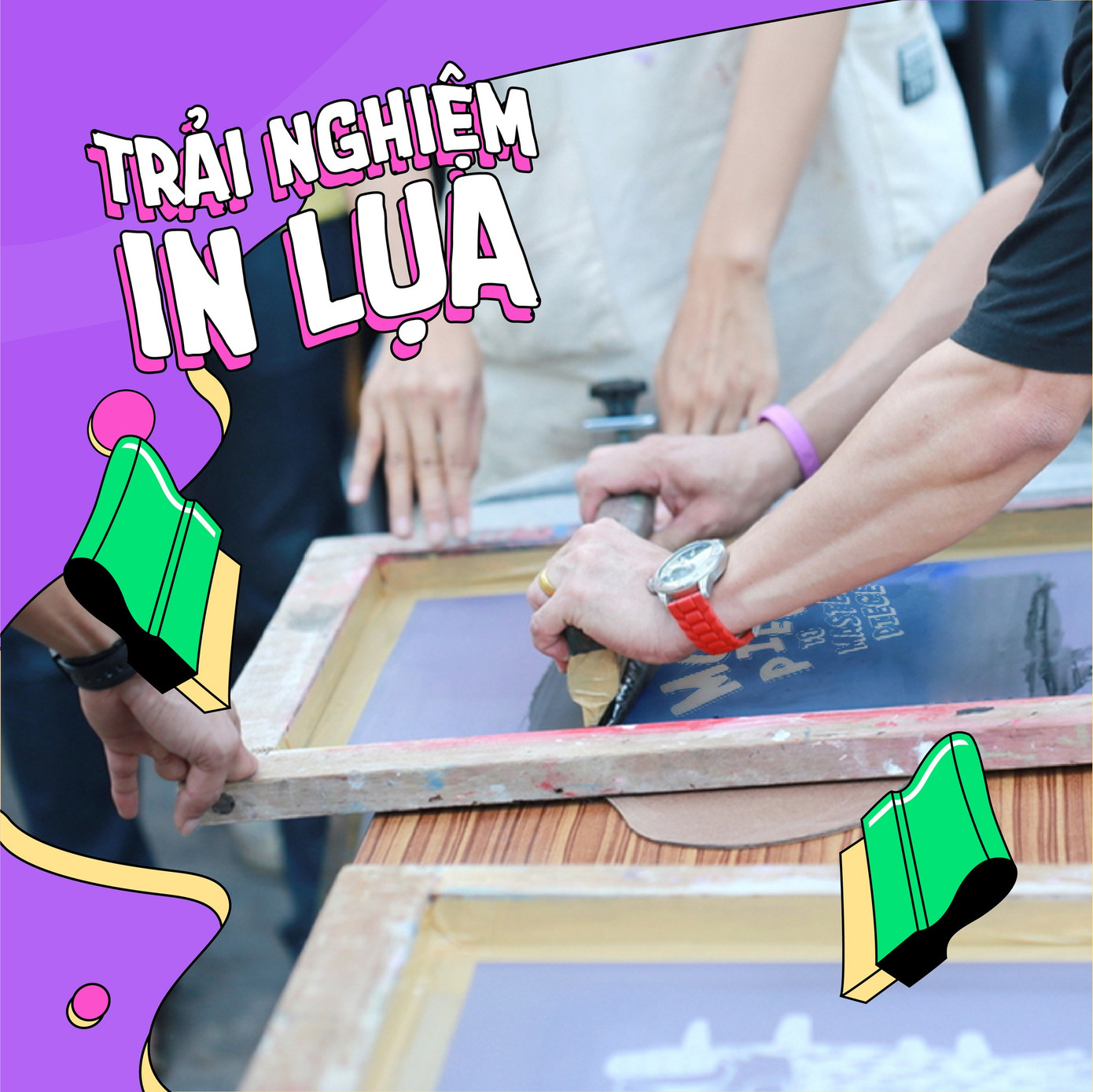 Tại Monster Fair, khách tham gia có thể trải nghiệm in độc bản - in lụa. Tại Monster Fair, khách tham gia có thể trải nghiệm in độc bản - in lụa.