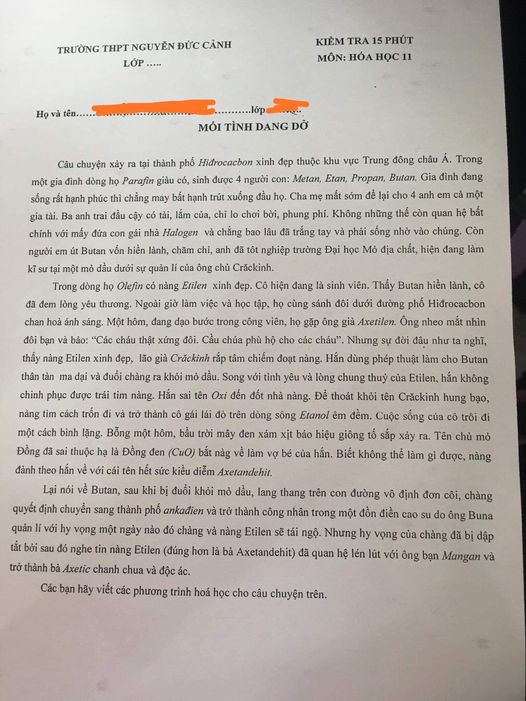 Chiếc đề 15 phút dài gần hết 1 trang giấy nhưng không làm tin nản lòng mà "bánh cuốn" lạ lùng! - Ảnh: Trịnh Minh Phương (Group Trường Người Ta) Chiếc đề 15 phút dài gần hết 1 trang giấy nhưng không làm tin nản lòng mà "bánh cuốn" lạ lùng! - Ảnh: Trịnh Minh Phương (Group Trường Người Ta)
