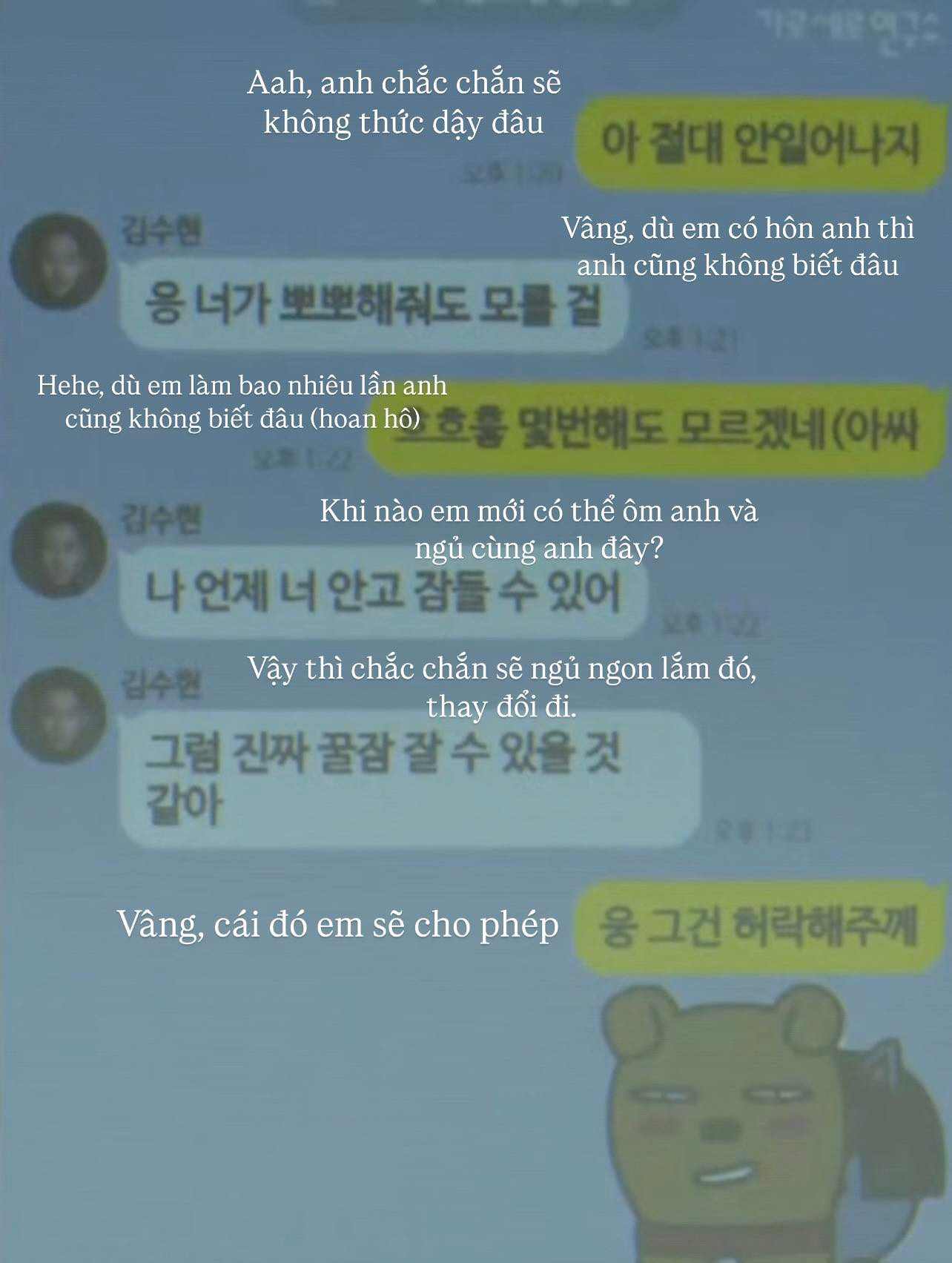 Đoạn chat được công bố cho thấy Soo Hyun dành cho Sae Ron những lời mật ngọt. - Ảnh (dịch): Lạc Sâu Bích