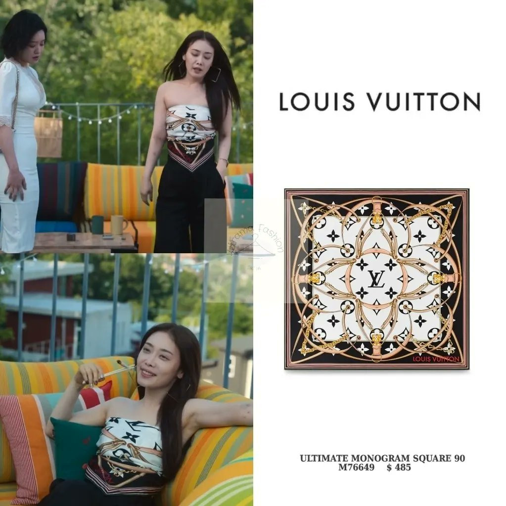 Chiếc khăn của LV có giá hơn 11 triệu đồng được dùng làm áo của Lee Sa Ra. - Ảnh: Kdrama Fashion