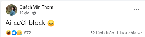 Dòng trạng thái bày tỏ nỗi lòng của "nạn nhân" Thơm sau sự cố. Dòng trạng thái bày tỏ nỗi lòng của "nạn nhân" Thơm sau sự cố.