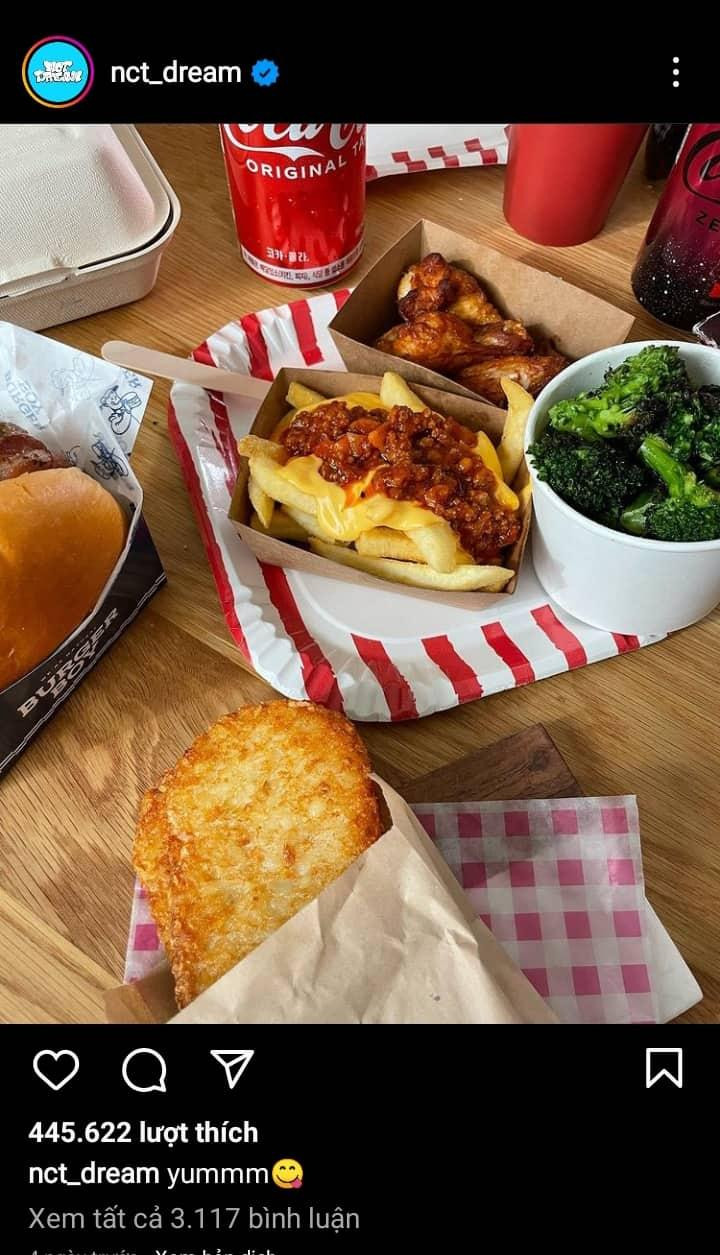 Trên trang Instagram chính thức của NCT DREAM, từ &quot;yum&quot; cũng từng được nhắc đến trong một bài đăng.