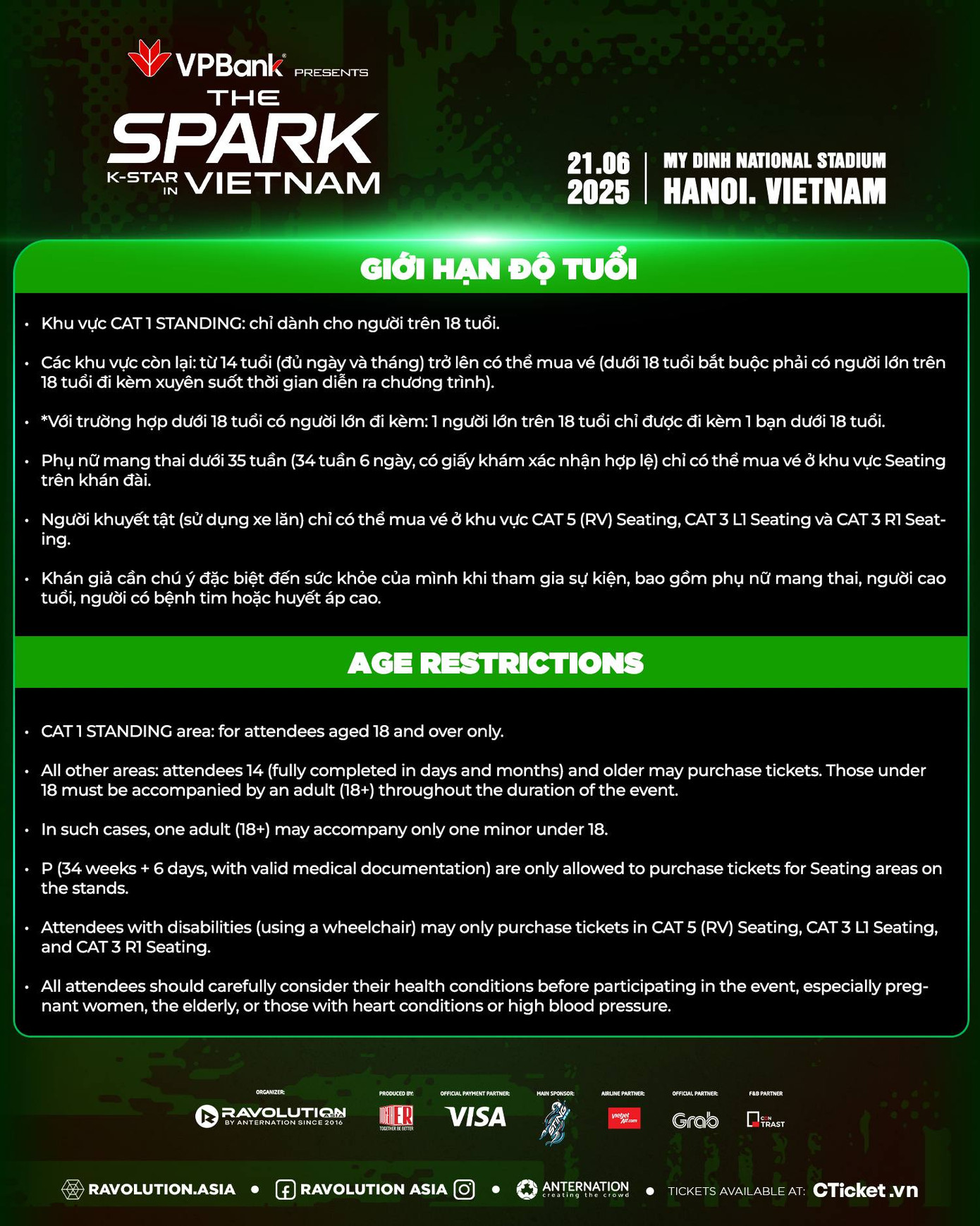 BTC đưa ra quy định cụ thể về khu vực chỗ ngồi cho khán giả là người mang thai, khuyết tật.