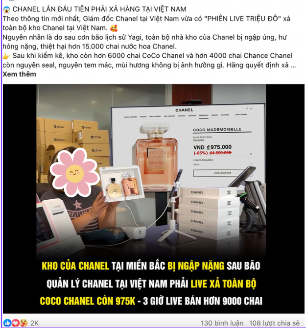 Trang web chính hãng của thương hiệu nổi tiếng Chanel không giảm giá tới 65%.