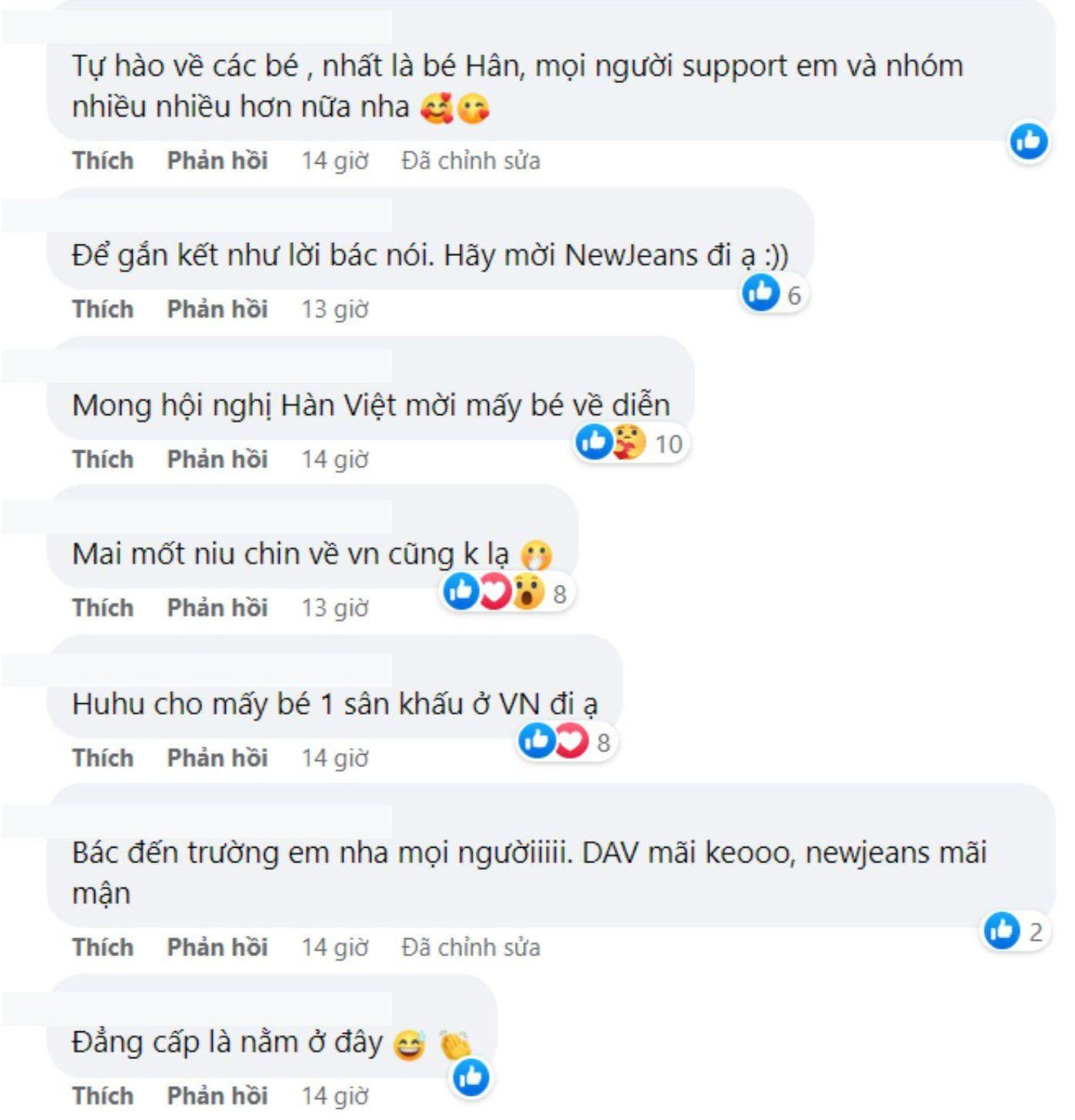 Một số bình luận tự hào từ fan Việt dành cho NewJeans