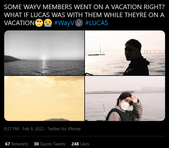 Các fan suy đoán có thể Lucas đã đến cùng các anh em nhưng giấu mặt do đang tạm ngưng hoạt động. Bài viết &quot;soi hint&quot; này đang nhận được lượt tương tác tăng chóng mặt. - Nguồn: @Rei_huangg