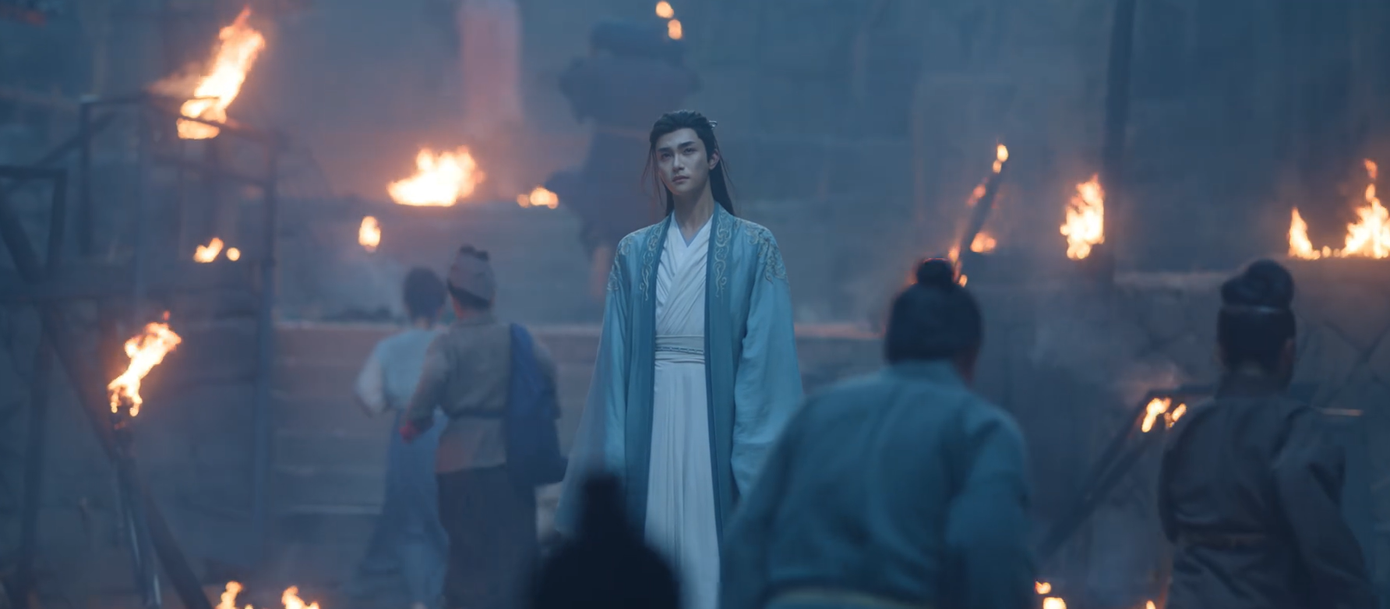 Vô Ngần tàn tạ đứng giữa khói lửa, hướng mắt nhìn về phía ngoài thành, được cho là dấu hiệu cho thấy Tam điện hạ đã cay đắng nhận ra mình chỉ là con cờ bị lợi dụng.