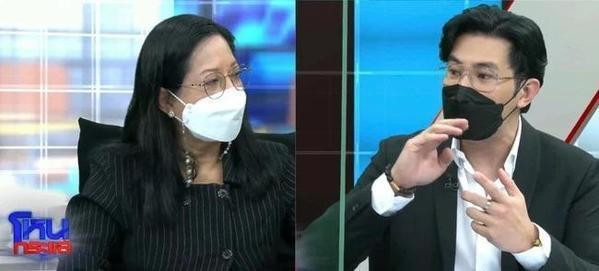 Buổi phát sóng trực tiếp buổi phỏng vấn mẹ của Tangmo tại đài CH3.