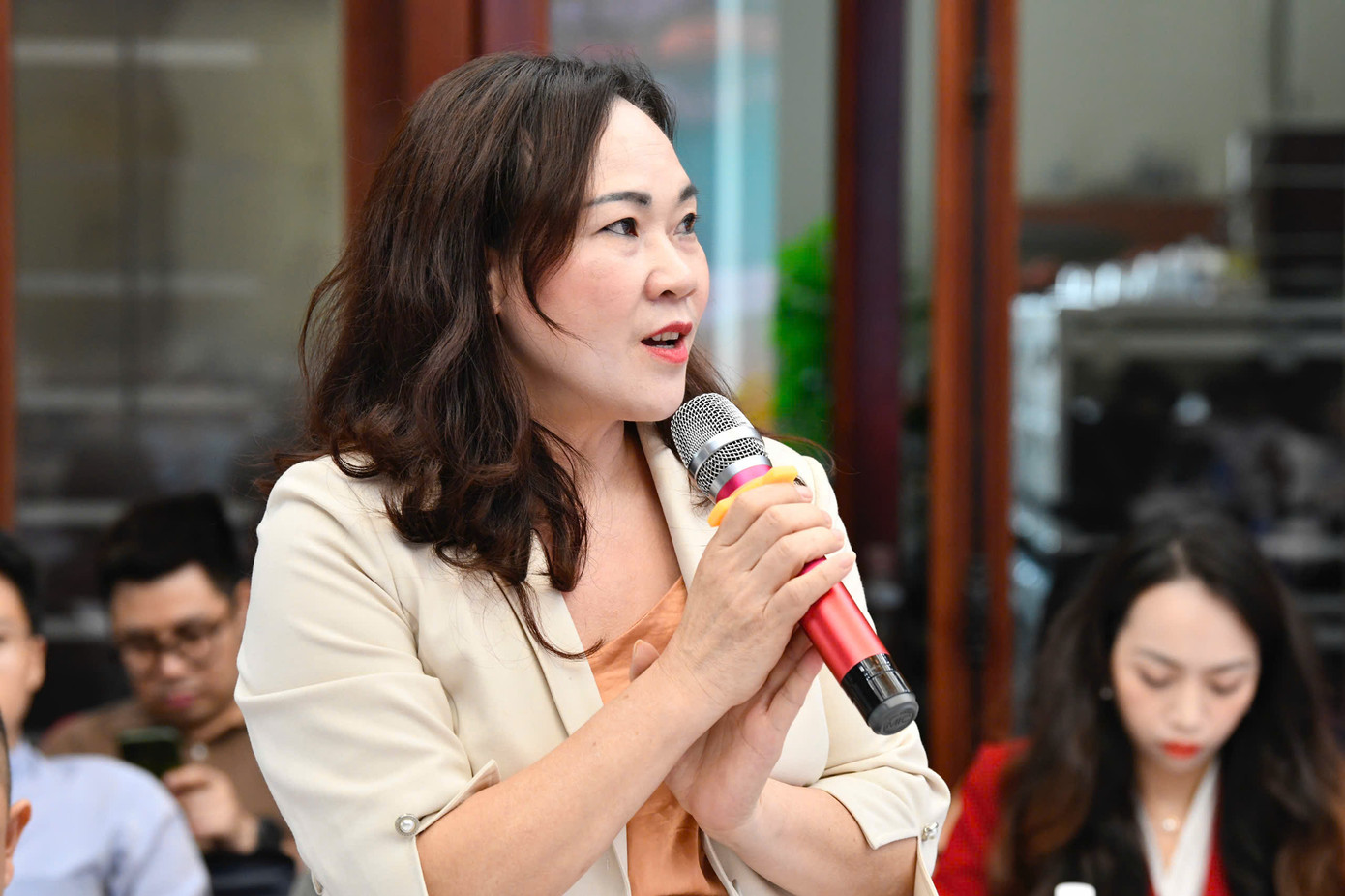 Cô Lê Minh Nguyệt - Hiệu trưởng trường THCS chất lượng cao Lê Lợi (Hà Nội).