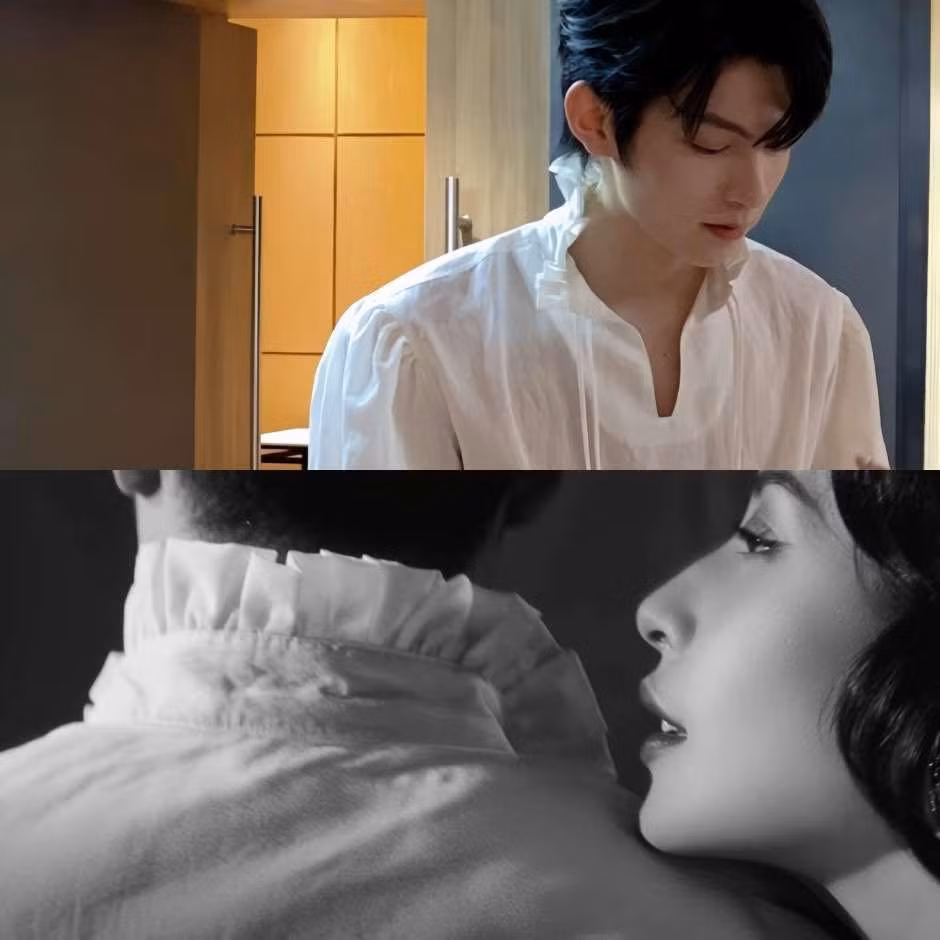 Áo Phàn Trị Hân mặc y hệt với người trong teaser.