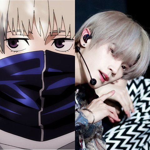 Mái tóc bạch kim và đôi mắt to sắc sảo của Taeyong (NCT) khiến fan liên tưởng đến nhân vật của Toge Inumaki trong Chú Thuật Hồi Chiến. Nhiều cư dân mạng Hàn bình luận Taeyong sở hữu visual chẳng khác nhân vật 2D, nên cosplay thành nhân vật nào cũng đều hoàn hảo.