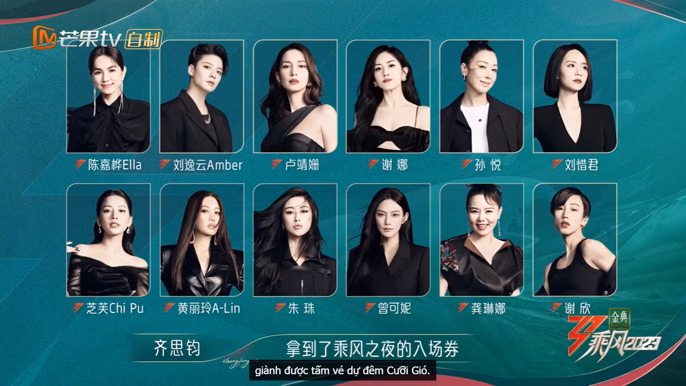 Chi Pu cùng 12 đội trưởng của Đạp Gió 2023 (tính đến công diễn 3). Đội trưởng ở các vòng sau sẽ được bổ nhiệm bởi các đội trưởng ở các vòng trước. Tỷ tỷ được chọn làm đội trưởng đều là những người có màn thể hiện nổi bật, thứ hạng cao và ổn định.