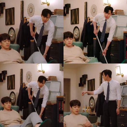 Tuy nhiên, Giám đốc Kang đôi lúc lại phải &quot;phục vụ&quot; ngược Thư ký Cha vì có thói quen nấu nướng, dọn dẹp để xả stress.