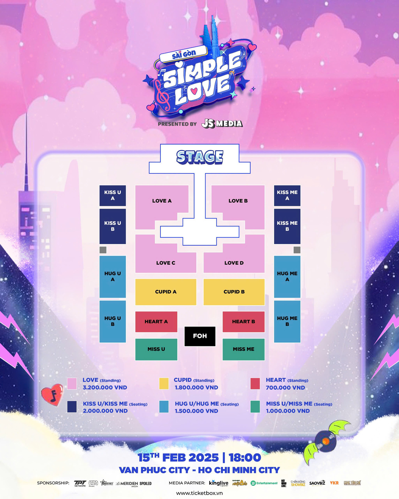 Giá vé và sơ đồ sau khi được điều chỉnh.