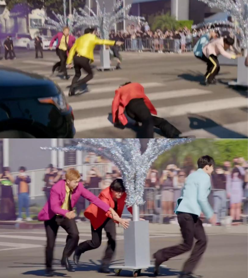 Khoảnh khắc giúp đỡ các nhân viên hơi cồng kềnh nhưng có tâm của BTS.