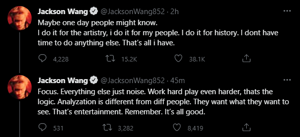 Dòng tweet được Jackson đăng tải bằng tiếng Anh. Dòng tweet được Jackson đăng tải bằng tiếng Anh.