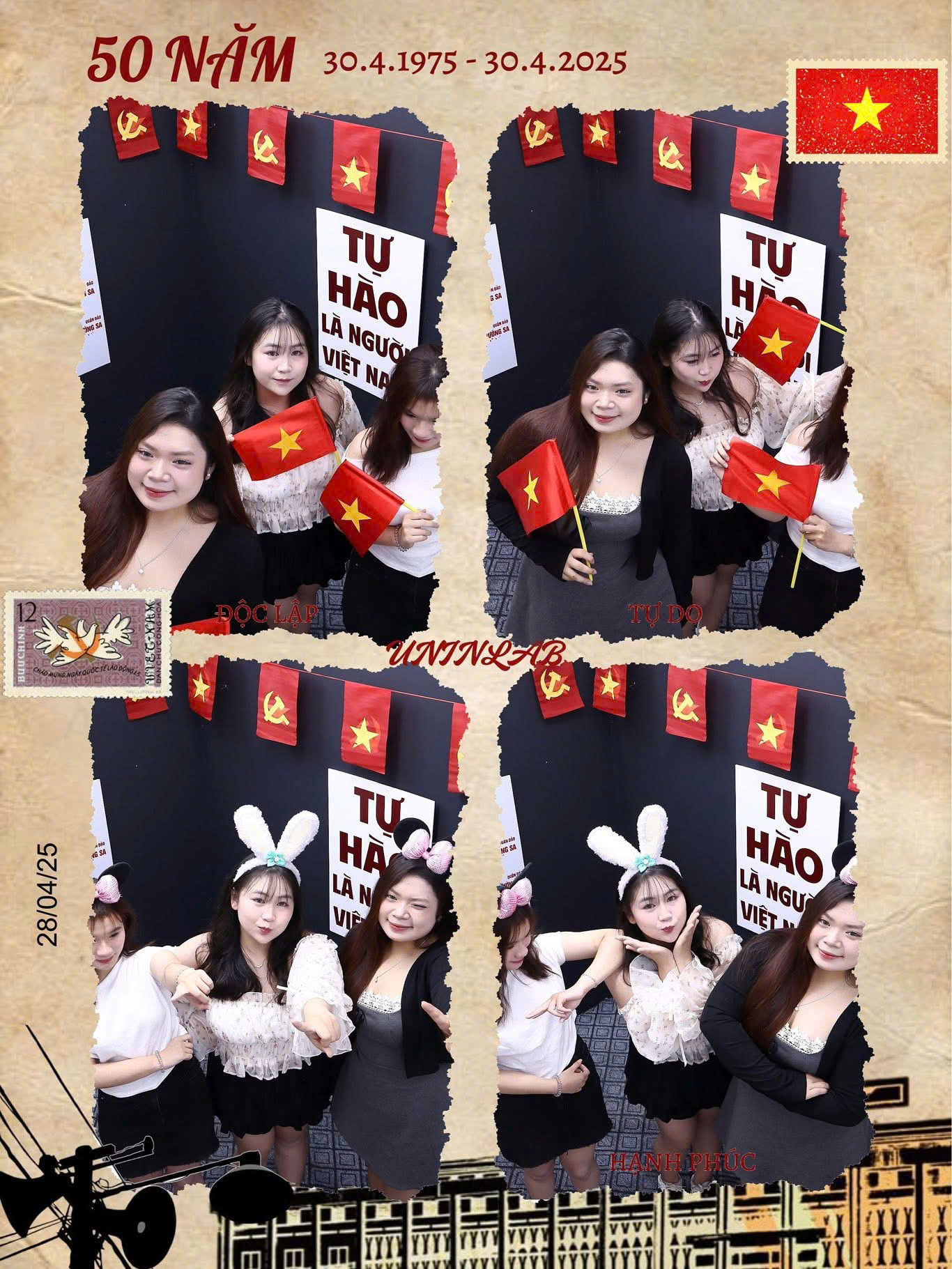 Cả Gen Z lẫn các gia đình đều mê mẩn photobooth với khung ảnh tạo riêng cho thời gian đặc biệt. (Ảnh: Linh linh Photobooth, UninLab)